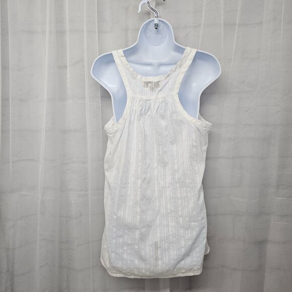 Decree White Striped Studded Tank Boho Festival L - Picture 6 of 10
